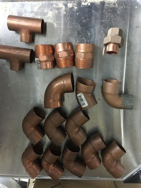 Lot of (17) 1" Copper Pipe Sweat Fittings | eBay