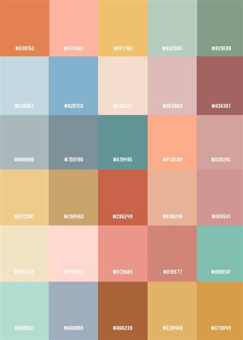 'Boho Color Hex Color Codes' Poster, picture, metal print, paint by ...