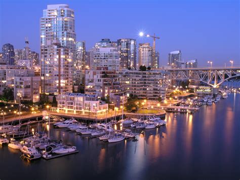Aerial photography of port during nighttime, downtown vancouver HD wallpaper | Wallpaper Flare