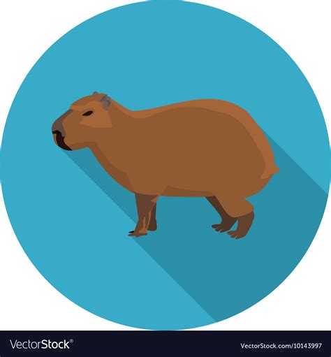 Flat icon a capybara Royalty Free Vector Image