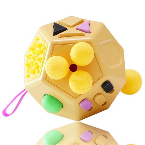 VCOSTORE 12 Sides Fidget Cube, Dodecagon Fidget Toy Dice Stress and Anxiety Relief Portable for ...