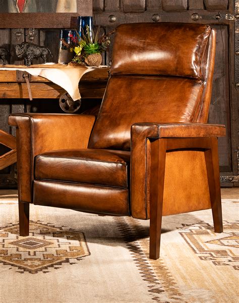 Slayden Mocha Leather Recliner | Modern Rustic | American Made - Adobe ...