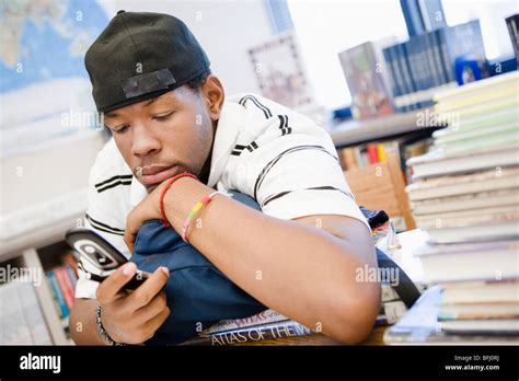 High School Student Text Messaging Stock Photo - Alamy