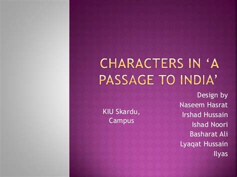 Characters in ‘a passage to india’