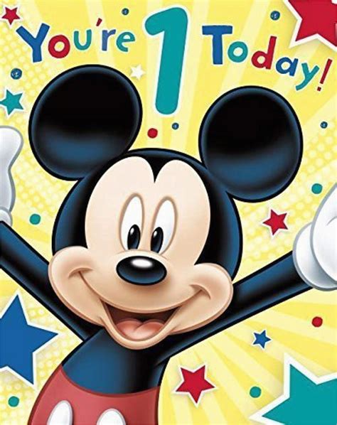 Mickey Mouse First Birthday Card Carlton Disney 39 S Mickey Mouse 1st ...