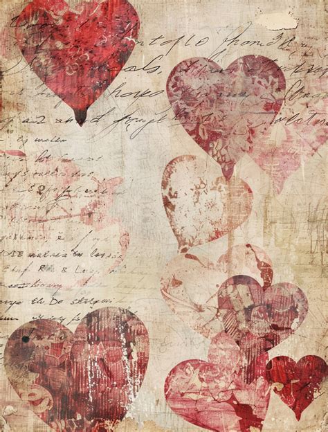 Vintage Heart Scrapbook Paper Free Stock Photo - Public Domain Pictures