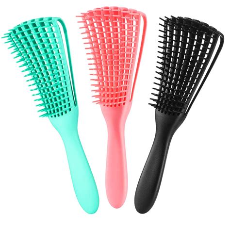 3 Pack Hair Detangler Brush Textured 3a to 4c Kinky Wavy/Curly/Coily ...