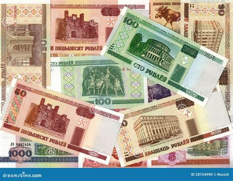 Background of Belarusian Ruble Banknotes Stock Photo - Image of bank ...