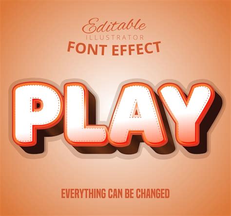 Premium Vector | Play text, editable font effect