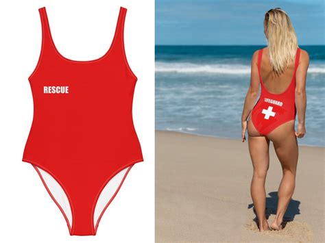 Lifeguard Rescue Red Swimsuit Women Cosplay Swimwear Pamela | Etsy