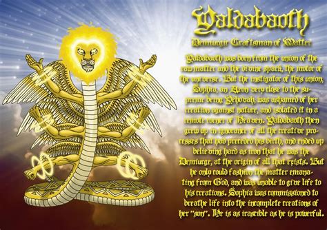 Yaldabaoth, demiurgic craftsman of ... | Occult art, Ancient goddesses ...