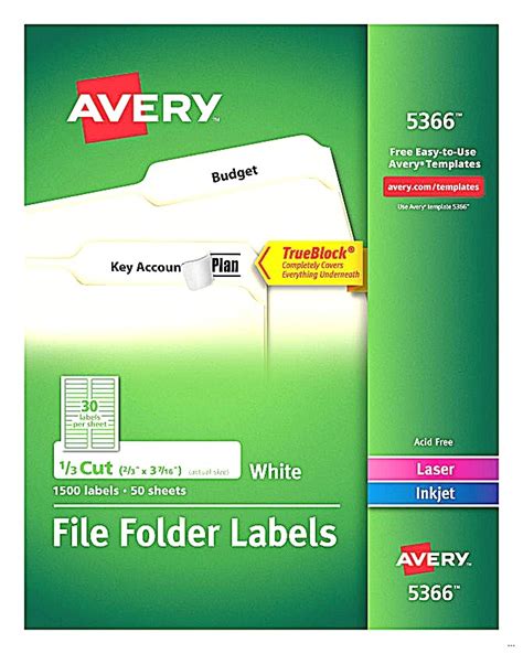 Avery File Folder Labels 5366 Template | williamson-ga.us