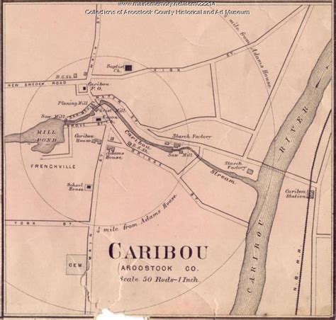 Map of Caribou, ca. 1870 - Maine Memory Network