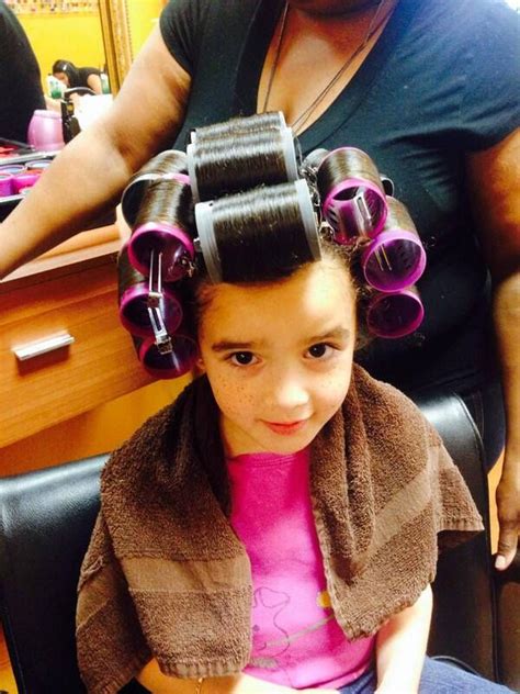 start them off at a young age | Big hair rollers, Hair rollers, Roller