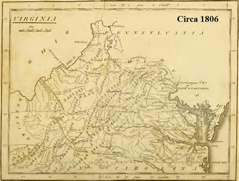 Virginia Map, circa 1806, 2-14-2017 – Presbyterians of the Past