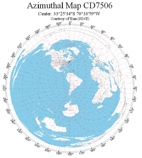 Radioaficionado Chileno CA3BKN: Azimuthal map