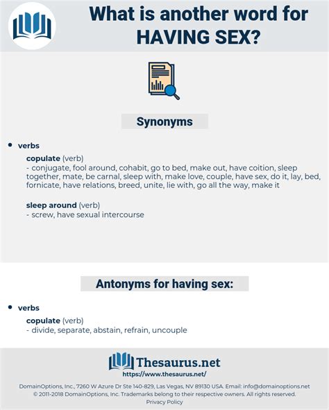 HAVING SEX: 25 Synonyms and 5 Antonyms | Thesaurus.net