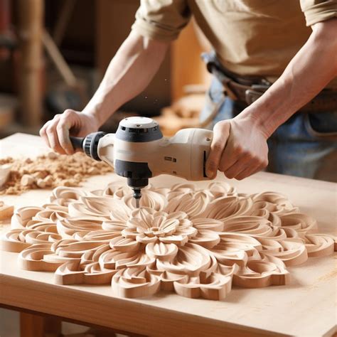 Premium AI Image | Wood Router Carving Intricate Patterns