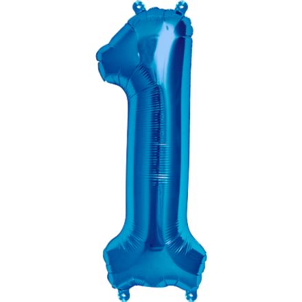 Folienballon - Zahl 1 - Blau 40 cm | Folienballon zahl, Luftballons, Zahlenballons
