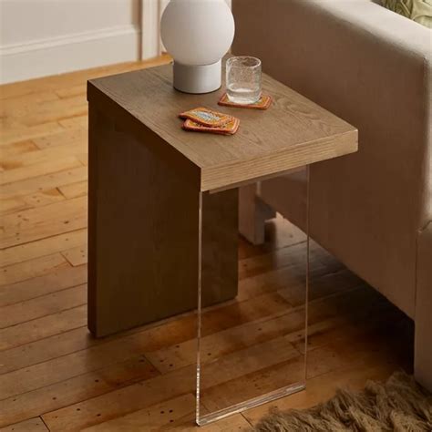 wood and acrylic side table unique modern furniture for contemporary ...