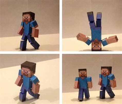 Minecraft - Easy-To-Build Bendable Steve Paper Toy - by Snavesutit | Minecraft steve, Minecraft ...