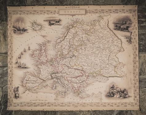 1851 Europe Map | Vintage Decorative Border | Oldmapster