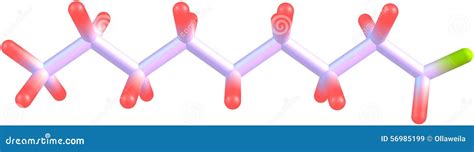 Nonanal Molecule Isolated on White Stock Illustration - Illustration of ...