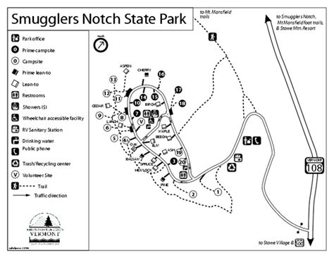 Smugglers Notch State Park Campground Map - 6443 Mountain Road Stowe ...