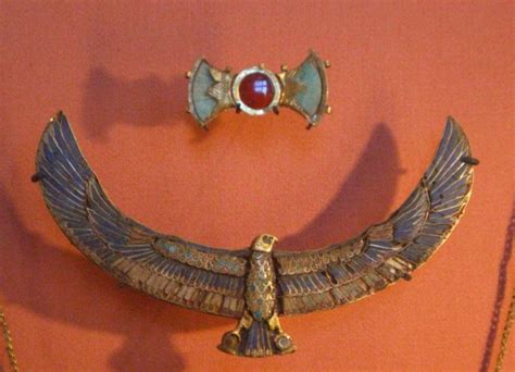 * Pectoral and head buckle found at Saqqara on the mummy attributed to prince Khaemwaset, son of ...