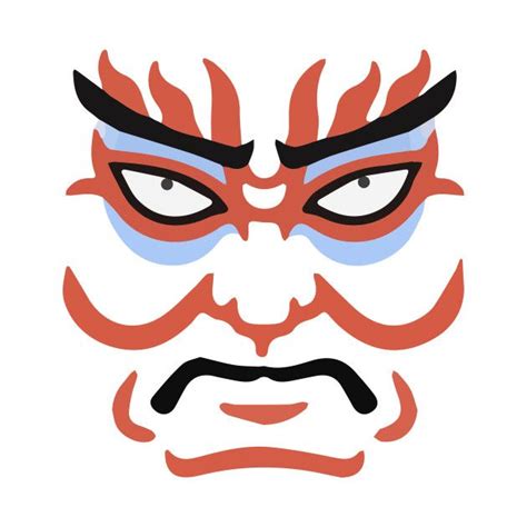 Japanese Kabuki Mask Graphic Design N... | TeePublic Japanese Party, Japanese Mask, Marvel ...