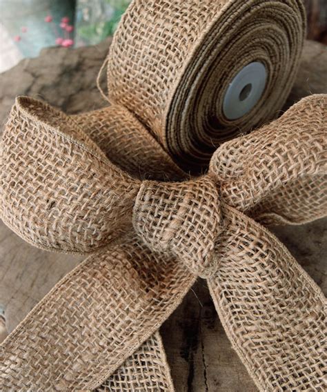 Natural Burlap Wired Ribbon 2"