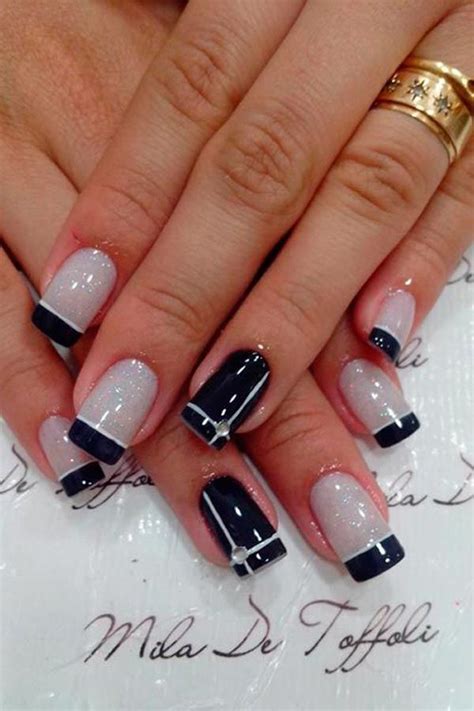 Black French Tip Gel Nail Designs / French tip nails is a timeless classic that will forever ...