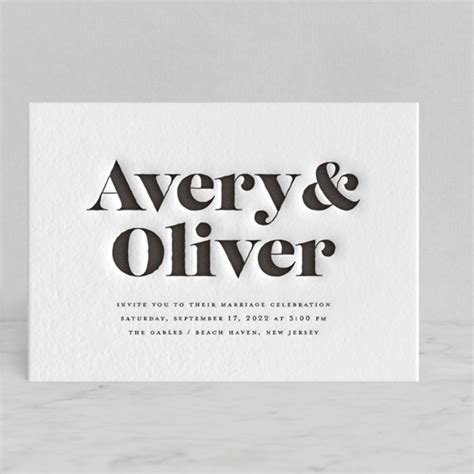 Modern Typography Wedding Invitations - sandrapicco.com