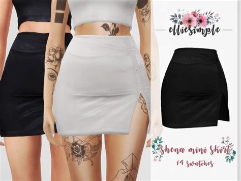 Elliesimple - Shena Mini Skirt - The Sims 4 Download - SimsDomination | Sims 4, Sims 4 clothing ...