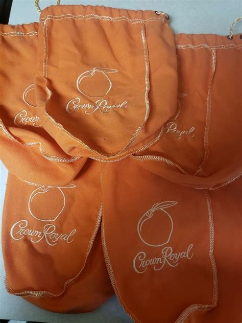 Crown Royal Peach Limited Edition Felt Drawstring Bags Lot of 5 ...