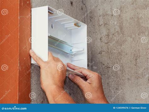 Installation of the Junction Box. Stock Photo - Image of automatic, instrument: 124599476