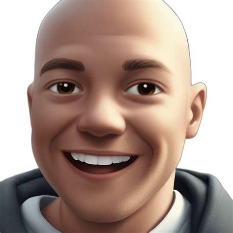 smiling bald man in portrait | AI Emoji Generator