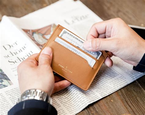 Genuine Leather Tan Color Minimalist Slim Card Wallet Holds | Etsy
