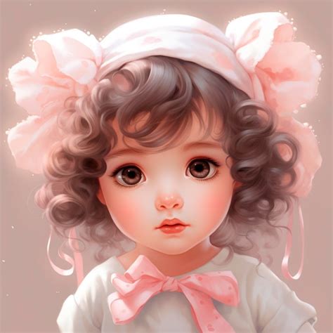 Premium AI Image | Cute girl illustration