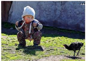 boy and chicken