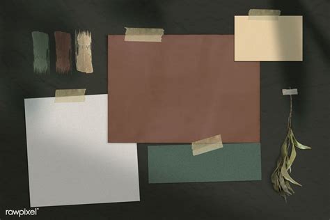 several pieces of paper with different colors and shapes on them, including one green leaf