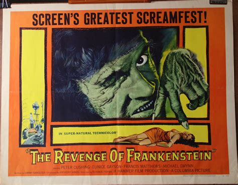 REVENGE OF FRANKENSTEIN Hammer Movie Poster – Original Vintage Movie ...