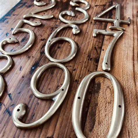 Vintage house numbers - your choice brass House Number - salvaged address Number - large brass ...