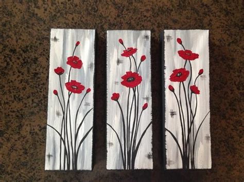 Abstract Poppies Poppy Painting Red Poppiesblack and White | Etsy ...