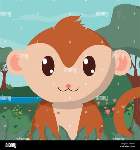 Monkey cute animals cartoons Stock Vector Image & Art - Alamy