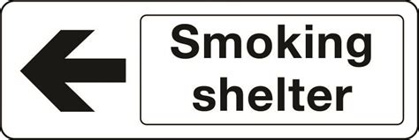 Smoking shelter arrow left sign - Stocksigns