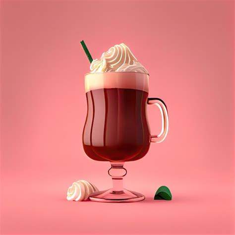 Premium Photo | Irish coffee cocktail on pink background tropical mocktail party coctail bar ...