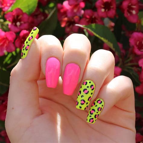 bright-neon-leopard-print-nail-art-design-leopard-print-nail-art - K4 ...