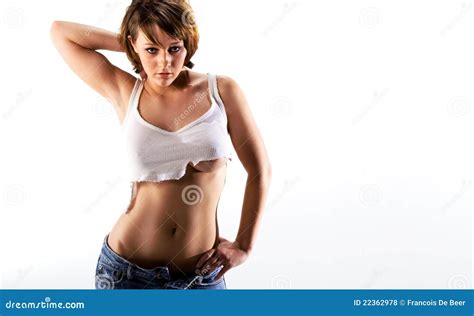 Woman with torn shirt stock photo. Image of beauty, closeup - 22362978