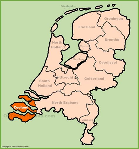 Zeeland location on the Netherlands map - Ontheworldmap.com